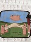 Ellie Hudovernik Handmade Terracotta Art Pottery Tile Art Pig S In The Blanket 