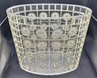Vintage 1960s Acrylic Lucite Atomic Starburst Mcm Clear Oval Trash Can Vanity