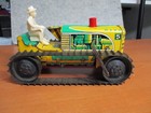 1950 s Vintage Marx Tin Litho Wind Up Farm Tractore With Driver -works   