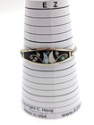 Vintage Mexican Alpaca Silver Abalone Inlay With Black Enamel Hinged Bracelet