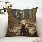 Christian Jesus Running After Lost Lamb Throw Pillow Covers 18x18 Inch  Relig   