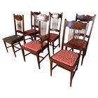 Set Of 6 Antique Mahogany Dining Chairs     1 Arm   5 Side Chairs  22571