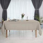 Natural Linen Tablecloth For Rectangle Tables 60 X 84 Inch - Classic Hemstitch
