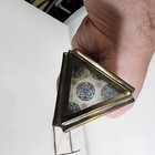 Vintage Burgundy Stained Glass   Brass Kaleidoscope W stand