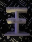 Rae Dunn Ceramic Hand Painted White Jewelry Stand 2pc  gems   Jewels 