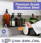 Premium   Self Adhesive Shower Organizer W  4 Hooks 