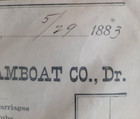 Antique Receipt From Old Colony Steamboat Company Dated 1883