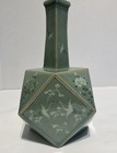 Rare Korean Celadon 10 Angle Vase With Fawns And Cranes