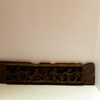 Antique Hand-carved Wood Asian Figures  Plaque Relief Panel Qing Dynasty