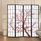 Room Divider 6ft Folding Privacy Divider 4 Panels Oriental Shoji Screen Wall Di
