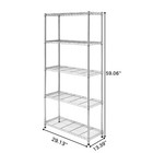 5-tier Modular Shelving Unit - Heavy Duty  Adjustable  Steel   Gloss Gold