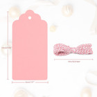 Pink Paper Gift Tags  100pcs Kraft Paper Tags With String  2x4 In Blank Hang Tag