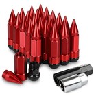 24pcs Anti Theft Spikes Extended Tuner Wheel rims Lug Nut M14x1 5 socket   Red