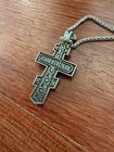 Jesus Cross Stainless Steel Crucifix Necklace - Orthodox Pendant - 70x39cm 20 2g
