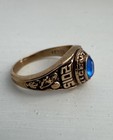 Central High School Class Ring Gold Tone Plated Art Carved Gp Size 6 Women   s