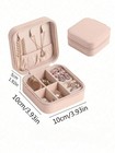 1 Mini Jewelry Storage Box  Portable Zipper Travel Jewelry Organizer  Gift Box