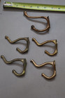 Lot Of 4 Antique Vintage Cast Brass Wall Mount Coat Hooks   1 Cast Metal