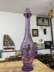 Vintage  Amethyst Purple Mcm Genie Bottle Decanter 19    Tall  Made In Spain