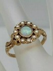 Round Genuine Fire Opal Antique Victorian Women s Ring 14k Yellow Gold Plated