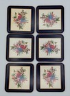 Pimpernel Birds   Flowers 4  Beverage Coasters Set Of 6 Cork Backing Blue Border
