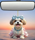 3 Shih Tzu Styles Female Dogs Acrylic Pendant Ornament Danglers Backpack Clip-on