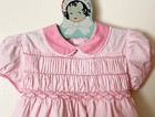 Vintage Polly Flinders Girl s Pink Stripe Hand Smocked Party Dress Sz 3t Cotton