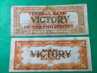 Philippines 1949  nd  20 Peso Cb Victory Ovpt   One Peso Victory Notes As Shown