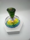 Modern Faceted Art Glass Perfume Bottle 3  Iridescent Prism Base