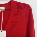 Kilte Collection Cashmere Bijou Cardigan Sweater In Cherry Red Size 2-m Medium