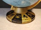 Vintage Metal World Globe 12    Tall Zodiac Signs On Base