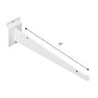 Sswbasics 10 Inch White Shelf Bracket For Slatwall - Pack Of 5