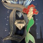 New Disney Disneyland 60th Diamond D Limited Edition Little Mermaid Ariel Pin