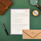 48 Pack Letter Writing Stationary Paper And Envelopes Set  Vintage Travel Design
