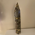 Polished Septarian Stone Crystal Point Tower Obelisk Gray black tan Pattern