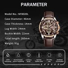  Sport Watches For Men Analog Quartz Chronograph Leather Strap Wrist Coffee