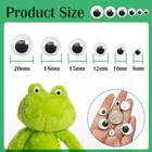 Toaob 172pcs Sew On Googly Wiggle Eyes Buttons 8mm To 20mm Assorted Sizes    