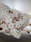 Vintage 1950 s Western Cowboy Glass Ceiling Light Shade W  Bucking Horse Rodeo