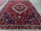 Antique Oriental Rug 7x10 Hand-knotted Vintage Handmade Colorful Old Real 6x9 Ft