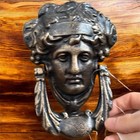 Vintage Cast Iron Athena Door Knocker Greek Goddess Head Face Home Rare Art