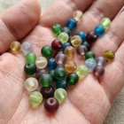 Assorted Glass Beads Frosted Finish 100 Loose Beads For Jewelry Making