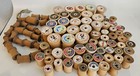 Lot Of 88 Vtg Empty Wooden Wood Thread Spools Arts   Craft Various Brands  sizes