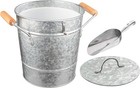  galvanized Ice Bucket With Wooden Handles  Rustic Charm For Chilled Delights  