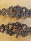 Vintage Architectural Salvage Art Deco Cast Iron Decorative Enamel Qty Of 2