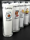 Vintage Pottery Barn Zodiac Astrology Highball Glasses 9 Pc Clear Star Signs