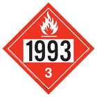 1993 Placard  Class 3 Flammable Liquid 10-pk   10 75  X 10 75  Removable Vinyl