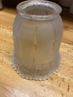Vintage Frosted Glass Lamp Shade 4 1 4  X 4 1 2  X 2 1 4  Fitter