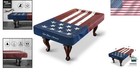 Heavy Duty 8ft Pool Table Cover Waterproof Leatherette Vintage Stars Stripes