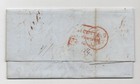 India To Uk 1847 Folded Letter Calcutta To London All Markings In Red
