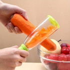 2-in-1 Stainless Steel Fruit   Vegetable Peeler With Peel Storage Bin easy Clean