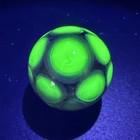 Contemporary Handmade Art Glass Marble 1 08  Blue Green Dots Uv Reactive Glow 